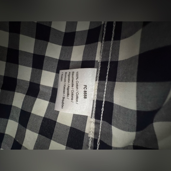 LACOSTE black and white collared long sleeve button up dress shirt (EU 40) - Picture 5 of 5